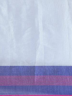 Blue woven tissue saree with blouse 3