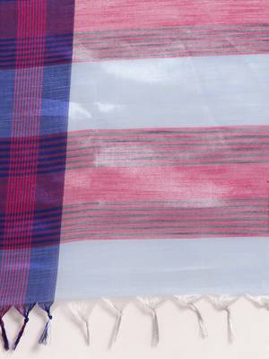 Blue woven tissue saree with blouse 4