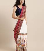 Pink woven georgette saree with blouse