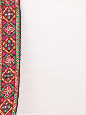 Red woven georgette saree with blouse 5