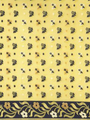 Yellow Woven Cotton Silk Saree With Blouse 3