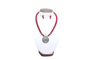 Red Pearl Necklace Sets 1
