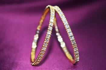 18k Gold Plated American Diamond Bangles  1