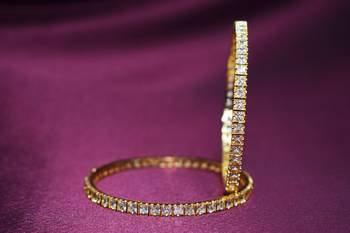 18k Gold Plated American Diamond Bangles  2