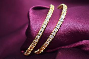 18k Gold Plated American Diamond Bangles  3