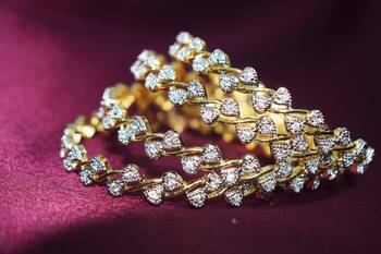 18k Gold Plated American Diamond Bangles  1