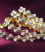 18k Gold Plated American Diamond Bangles 