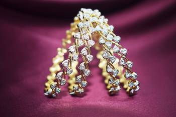 18k Gold Plated American Diamond Bangles  2