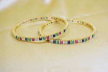 18k Gold Plated American Diamond Bangles  2