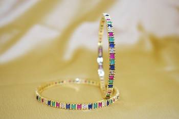 18k Gold Plated American Diamond Bangles  3