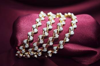 18k Gold Plated American Diamond Bangles  3