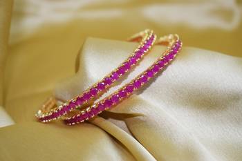 18k Gold Plated American Diamond Bangles  1