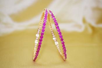 18k Gold Plated American Diamond Bangles  2