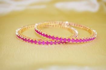 18k Gold Plated American Diamond Bangles  3
