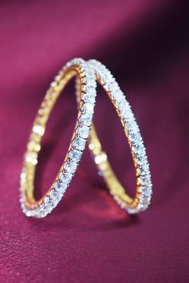 18k Gold Plated American Diamond Bangles  2