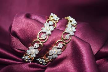 18k Gold Plated American Diamond Bangles  1