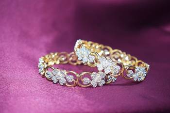 18k Gold Plated American Diamond Bangles  3