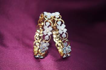 18k Gold Plated American Diamond Bangles  4