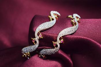 18k Gold Plated American Diamond Bangles  1