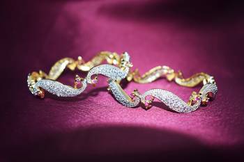 18k Gold Plated American Diamond Bangles  3