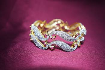 18k Gold Plated American Diamond Bangles  4