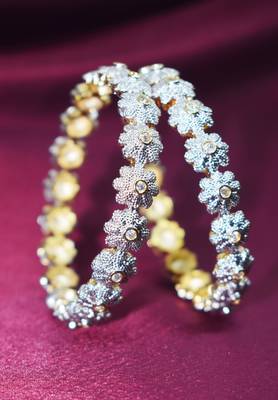 18k Gold Plated American Diamond Bangles  2