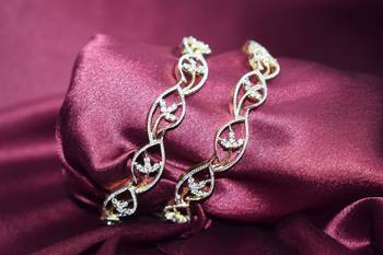 18k Gold Plated American Diamond Bangles  1