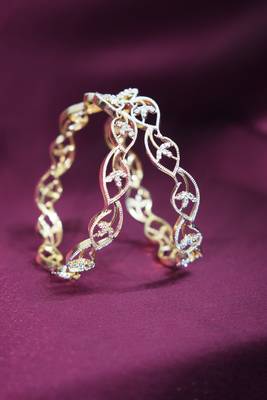 18k Gold Plated American Diamond Bangles  2