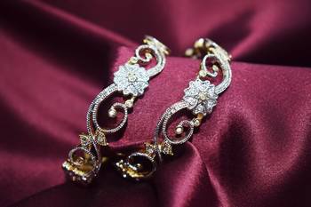 18k Gold Plated American Diamond Bangles  1