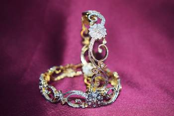 18k Gold Plated American Diamond Bangles  3