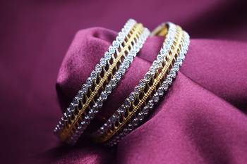 18k Gold Plated American Diamond Bangles  1