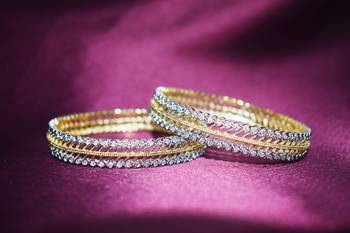 18k Gold Plated American Diamond Bangles  3