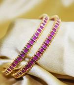 18k Gold Plated American Diamond Bangles 