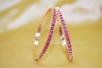 18k Gold Plated American Diamond Bangles  2