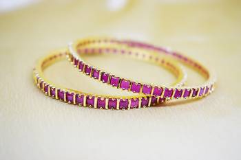 18k Gold Plated American Diamond Bangles  3