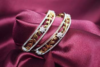 18k Gold Plated American Diamond Bangles  1