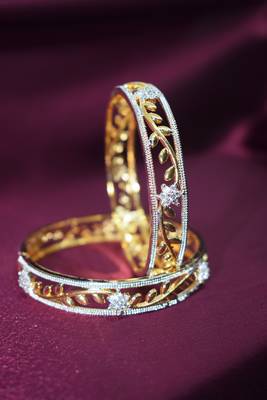 18k Gold Plated American Diamond Bangles  2