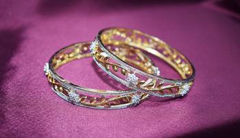 18k Gold Plated American Diamond Bangles  3