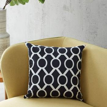 INDIANCRAFT Decorative Polyester Throw Pillow Cases,Durable Canvas Outdoor Cushion Covers 16 X 16 Inch,(Set of 6)-Black 3