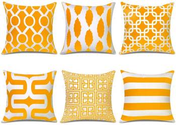 Indian Craft a line Digtal Print Cushion Cover, 16x16 inch - Pack of 6 1