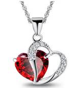 Red cubic zirconia pendants