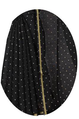 Black printed chanderi saree with blouse 2