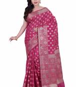 Chanderi Small Hukum Booti Alfi Gulab Border Pallu Saree