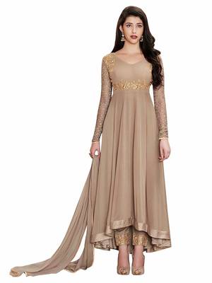 Brown hand embroidery georgette salwar 1