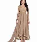 Brown hand embroidery georgette salwar
