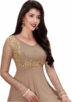 Brown hand embroidery georgette salwar 2
