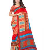 Multicolor printed georgette saree with blouse
