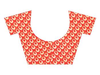 Multicolor printed georgette saree with blouse 3