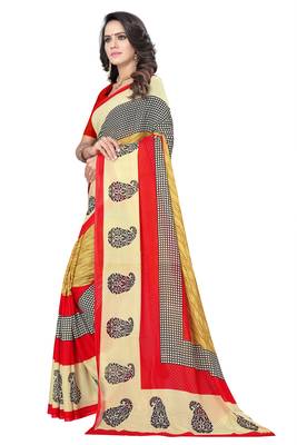 Multicolor printed georgette saree with blouse 2