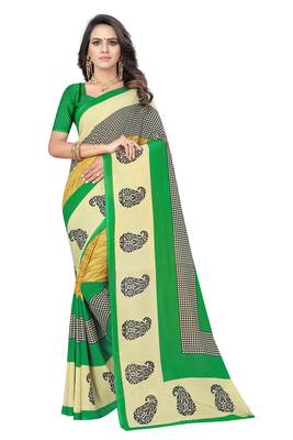 Multicolor printed georgette saree with blouse 1